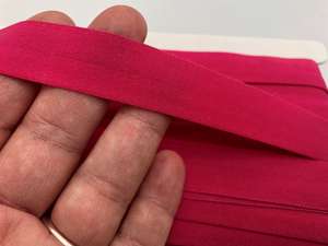 Mat elastisk skråbånd/ foldeelastik mat pink